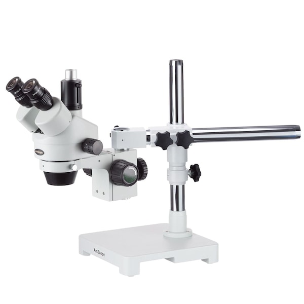 Amscope 3.5X-90X Trinocular Stereo Zoom Microscope on Single-Arm Boom Stand SM-3Tz - main